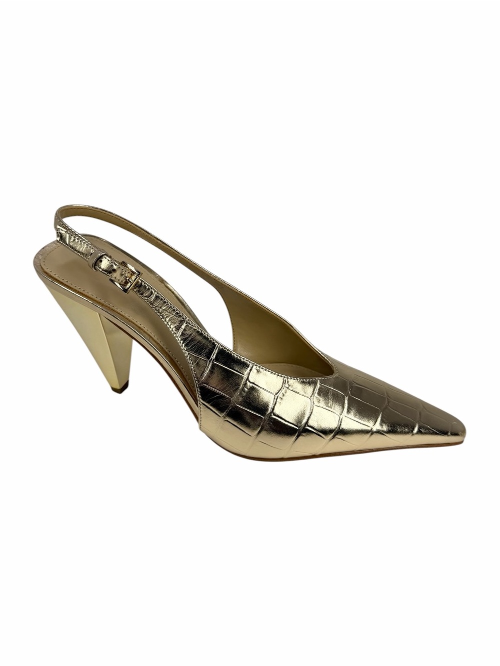 MICHAEL Michael Kors Electra Pointed Toe Slingback Pumps Pale Gold Size 6M